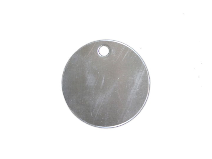 Stainless Steel Tag 2 in Diameter with 1 hole, #304 with #4 finish | Trotec