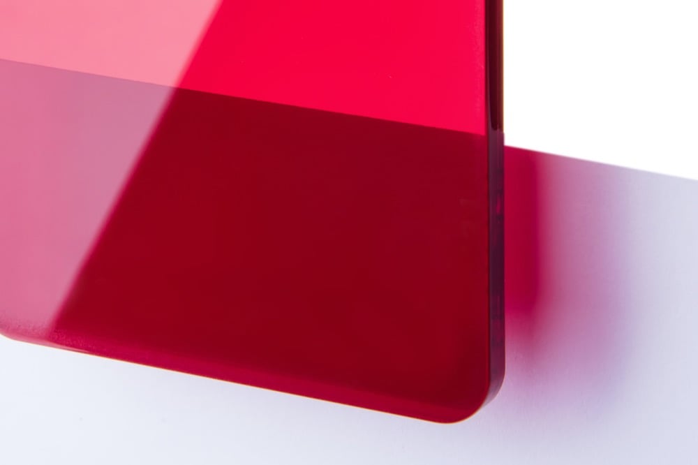 TroGlass Color Gloss Red transparent 3mm | Trotec